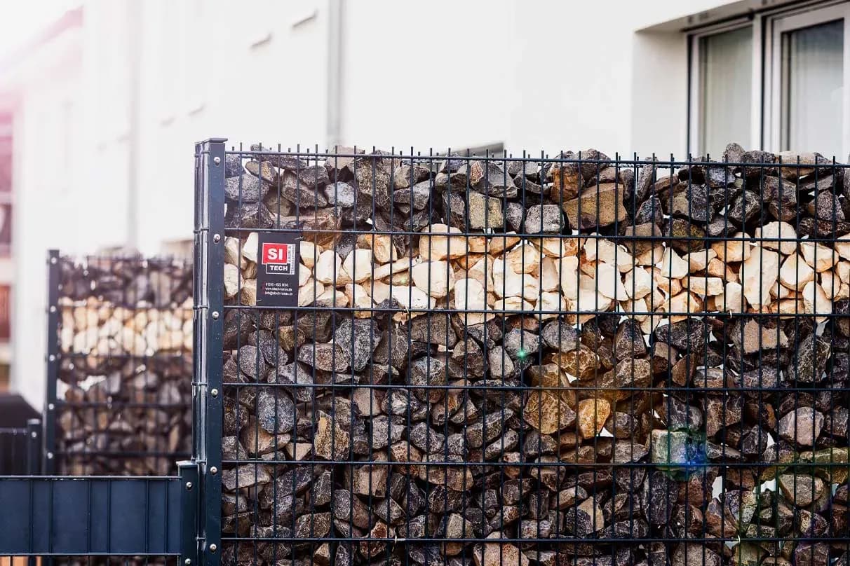 Gabionenzaun mit Steinfüllung in Hessen kaufen - Individuell nach Maß